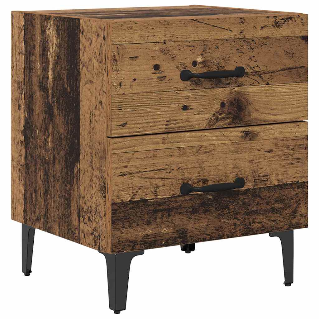 Sengeskab 2 stk. Gammelt træ 40 x 35 x 47,5 cm Konstrueret træ