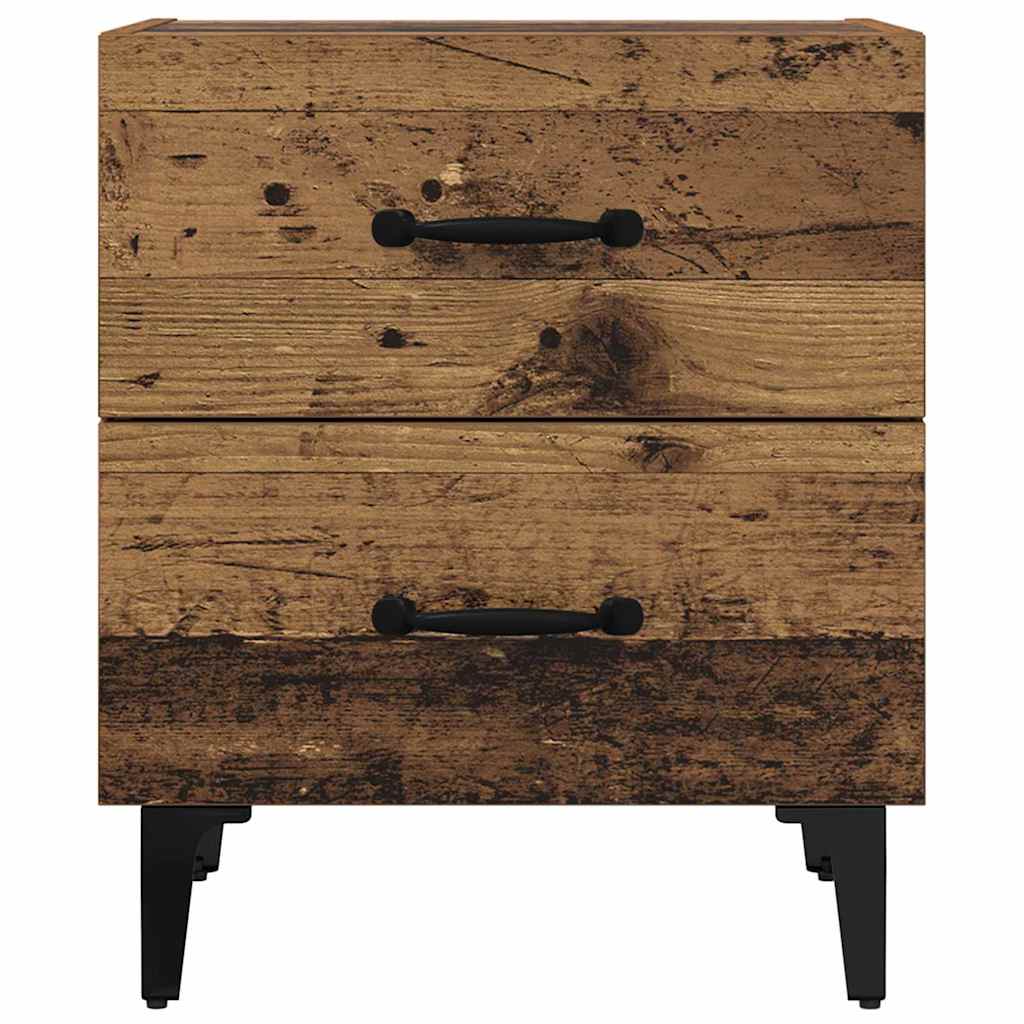 Sengeskab 2 stk. Gammelt træ 40 x 35 x 47,5 cm Konstrueret træ