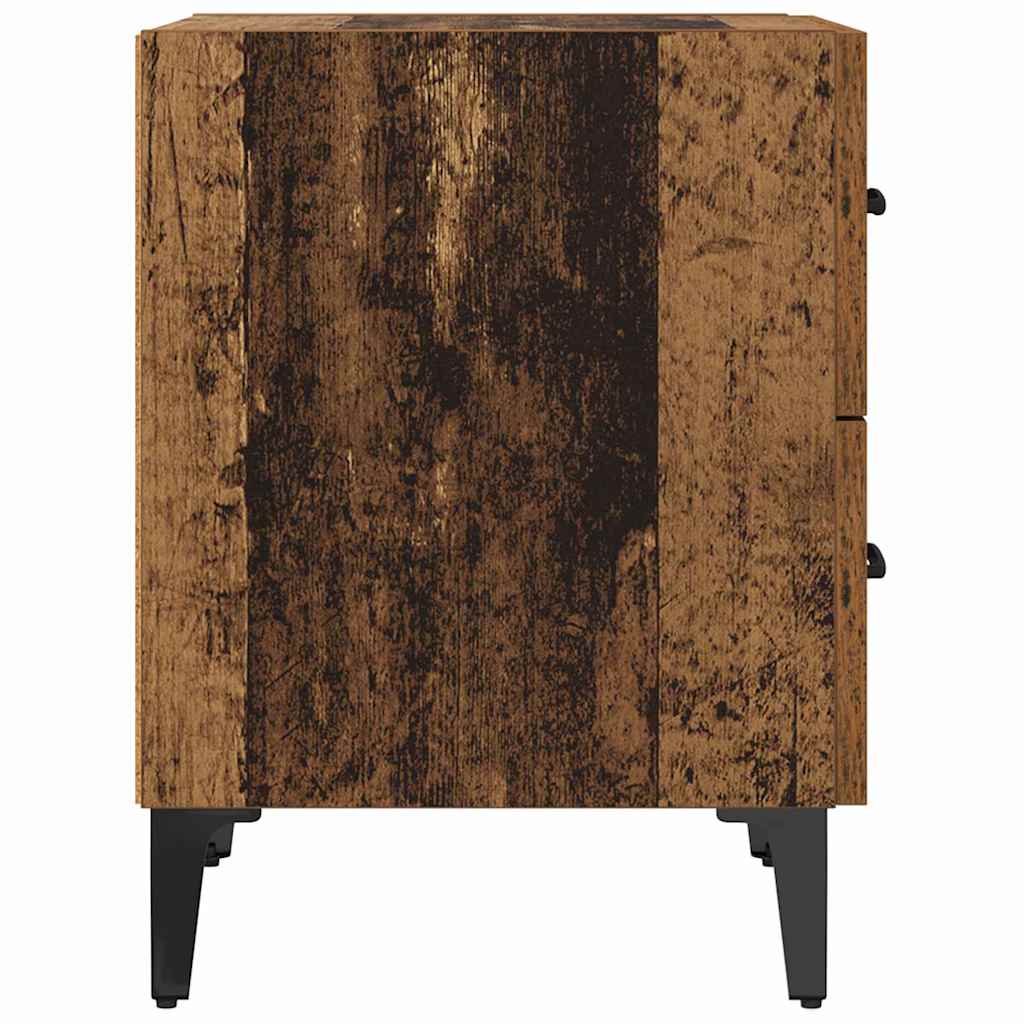Sengeskab 2 stk. Gammelt træ 40 x 35 x 47,5 cm Konstrueret træ
