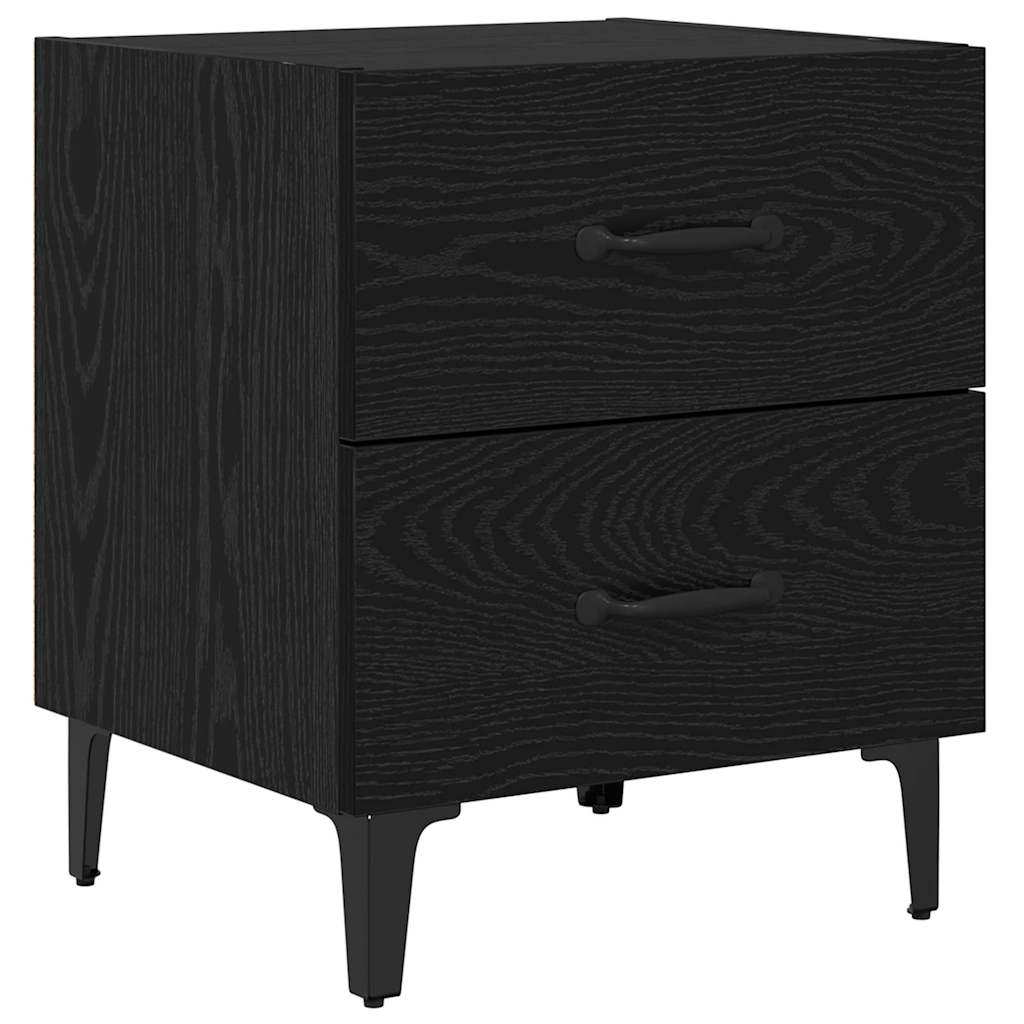 Sengeskab 2 stk. Sort eg 40 x 35 x 47,5 cm Konstrueret træ