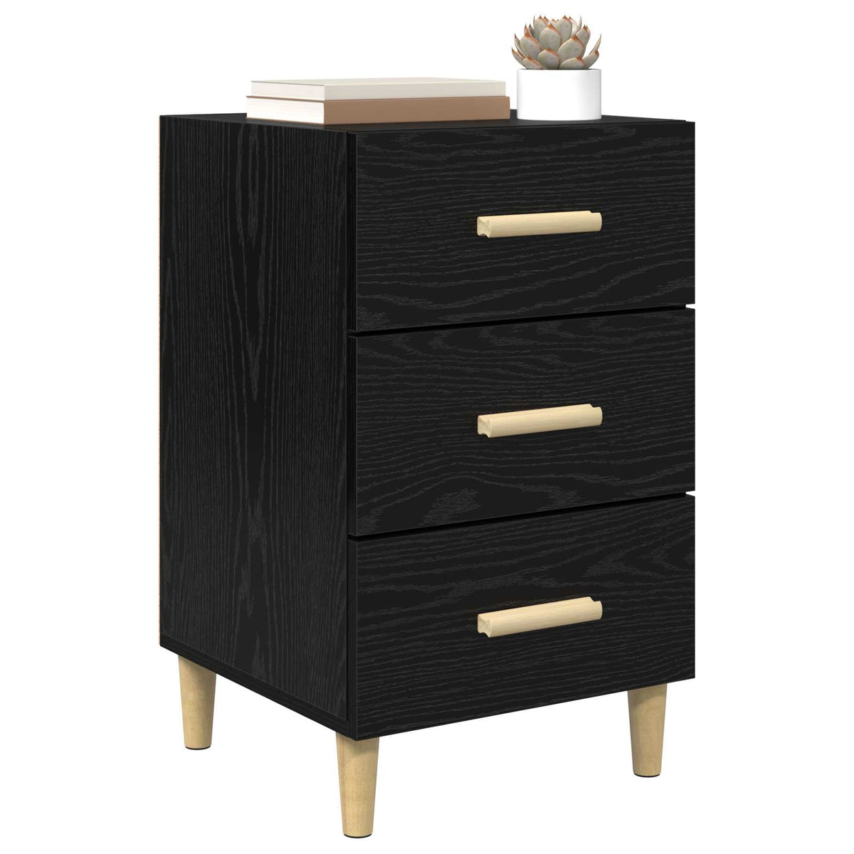 Natskab Sort eg 40 x 40 x 66 cm Konstrueret træ