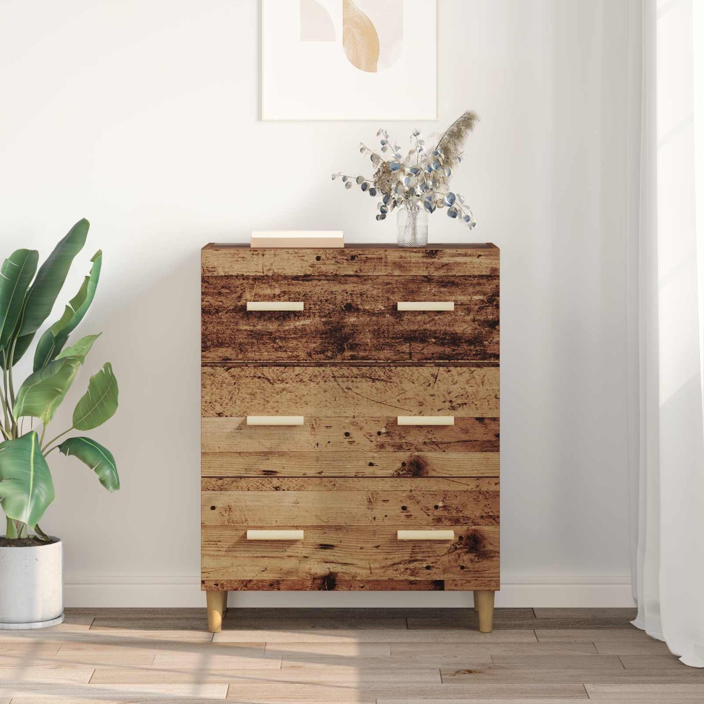 Sideboard Gammelt træ 69,5 x 34 x 90 cm Konstrueret træ
