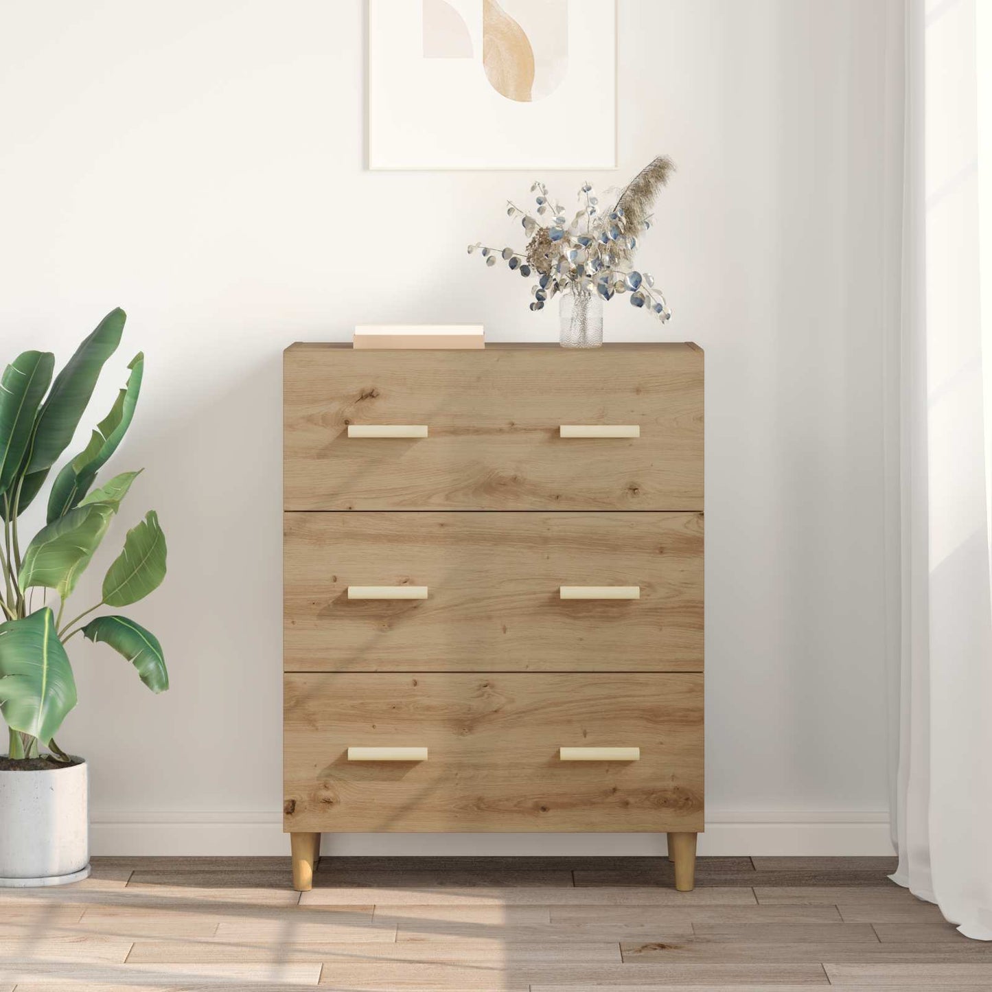 Sideboard Artisan Egetræ 69,5 x 34 x 90 cm Konstrueret træ