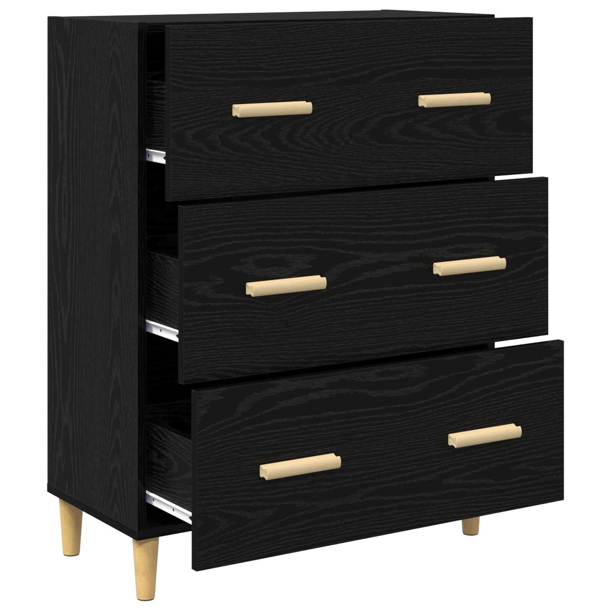 Sideboard Sort eg 69,5 x 34 x 90 cm Konstrueret træ