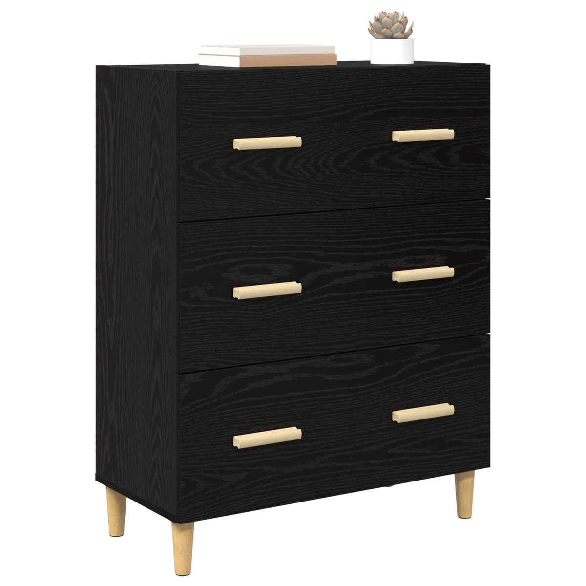 Sideboard Sort eg 69,5 x 34 x 90 cm Konstrueret træ