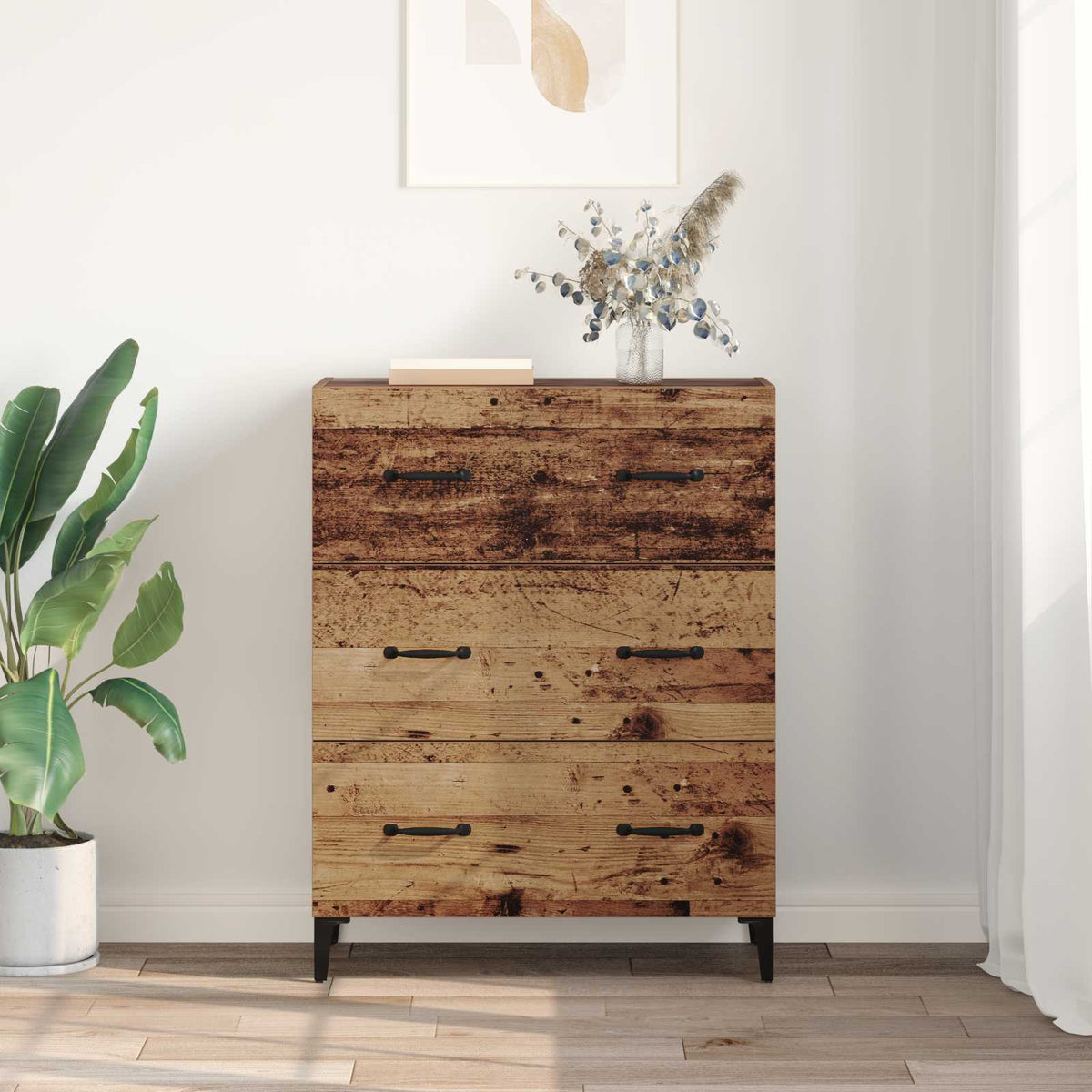Sideboard Gammelt træ 69,5 x 34 x 90 cm Ingeniørt træ og jern