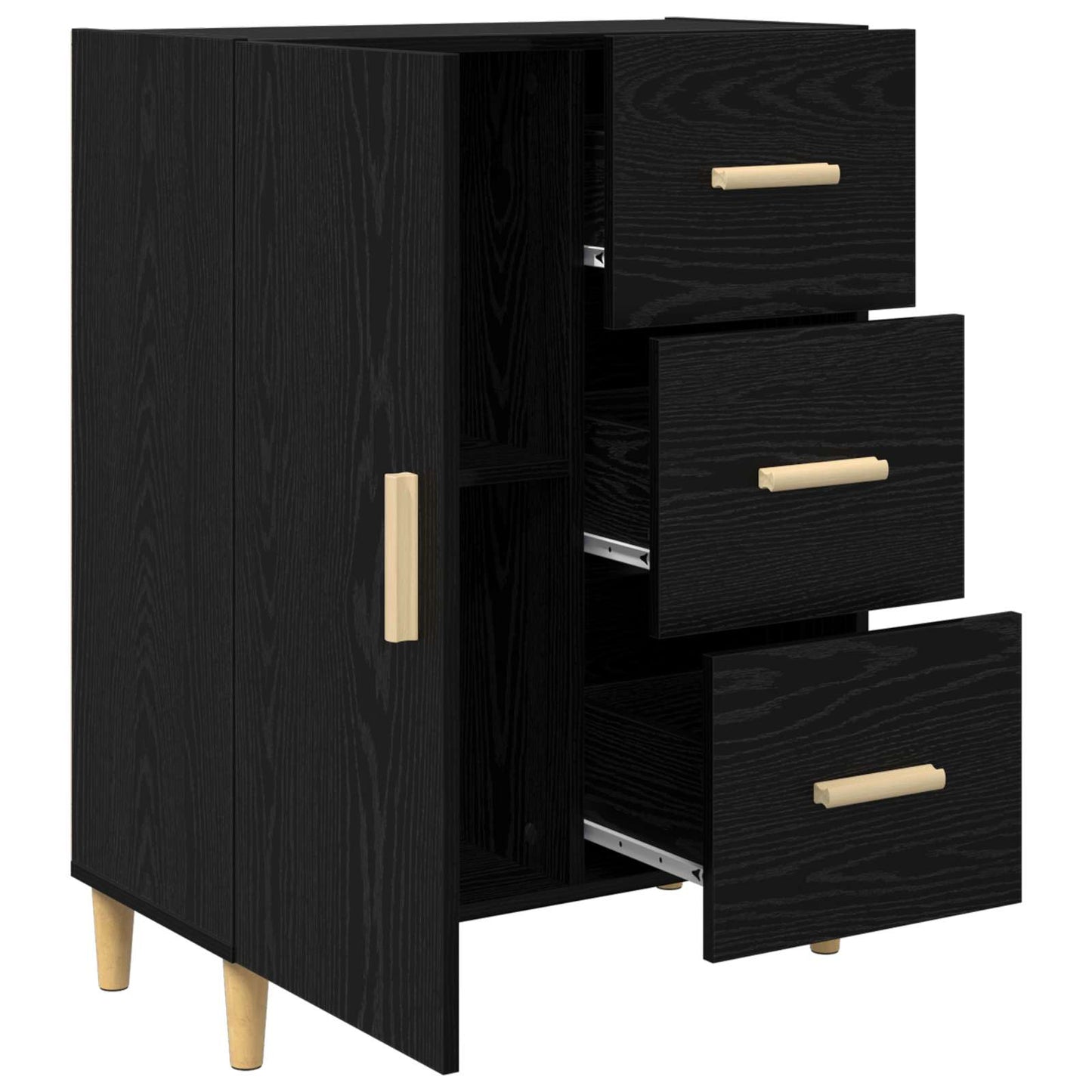 Sideboard Sort eg 34 x 69,5 x 90 cm Konstrueret træ