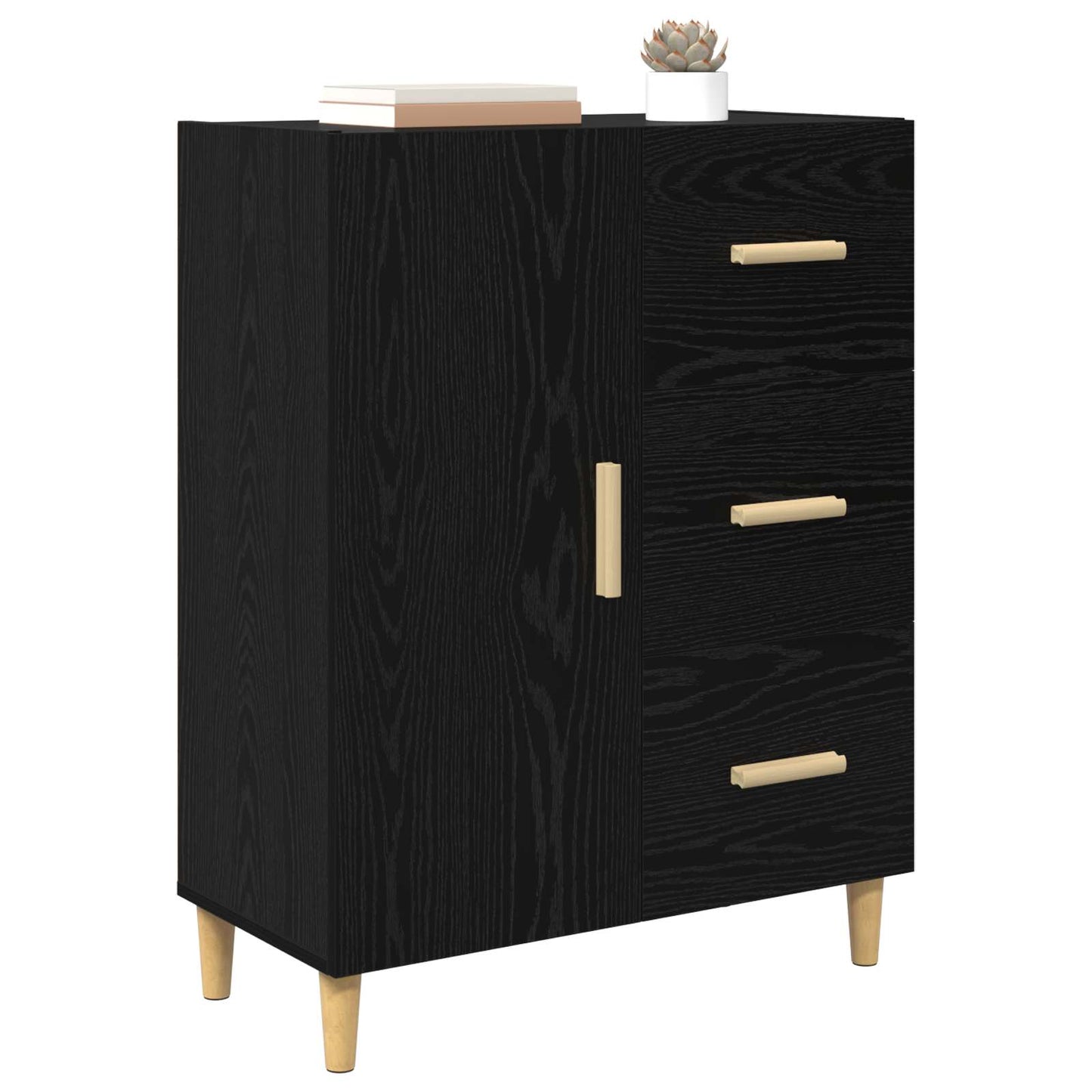 Sideboard Sort eg 34 x 69,5 x 90 cm Konstrueret træ