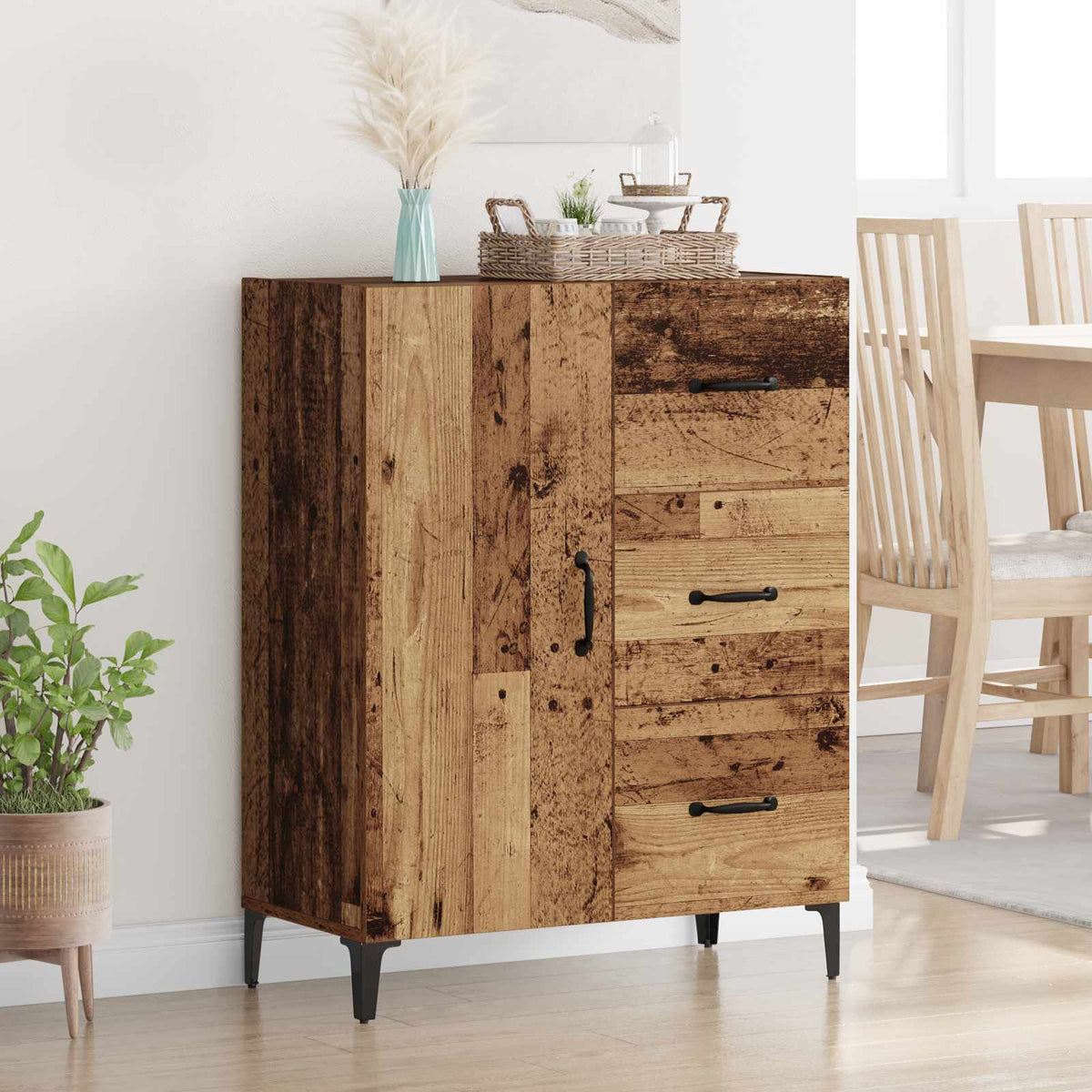 Sideboard Gammelt træ 69,5 x 34 x 90 cm Konstrueret træ