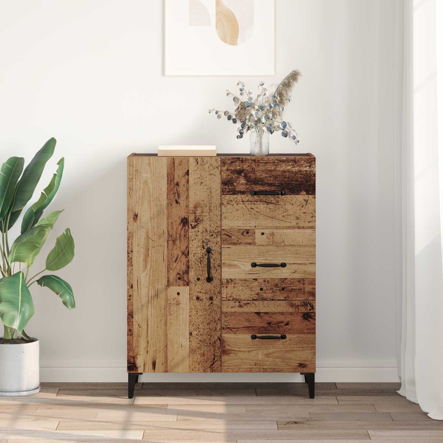 Sideboard Gammelt træ 69,5 x 34 x 90 cm Konstrueret træ