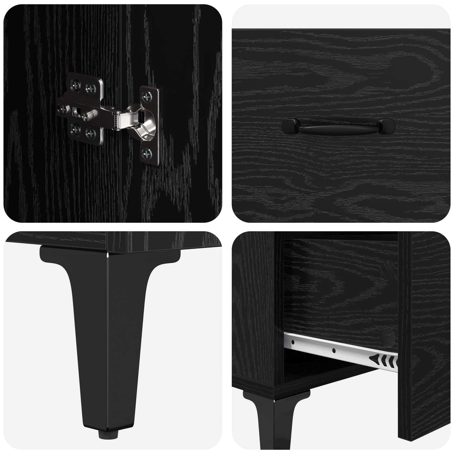 Sideboard Sort eg 69,5 x 34 x 90 cm Konstrueret træ
