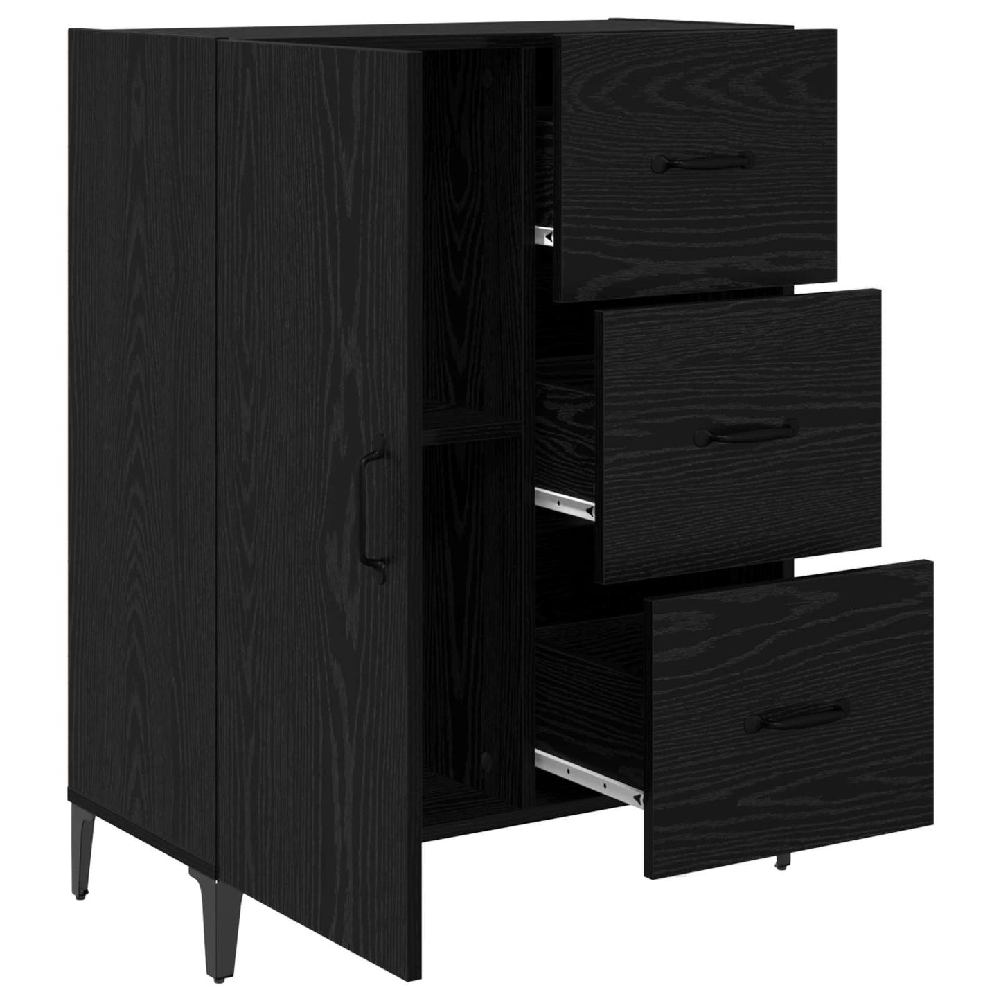 Sideboard Sort eg 69,5 x 34 x 90 cm Konstrueret træ