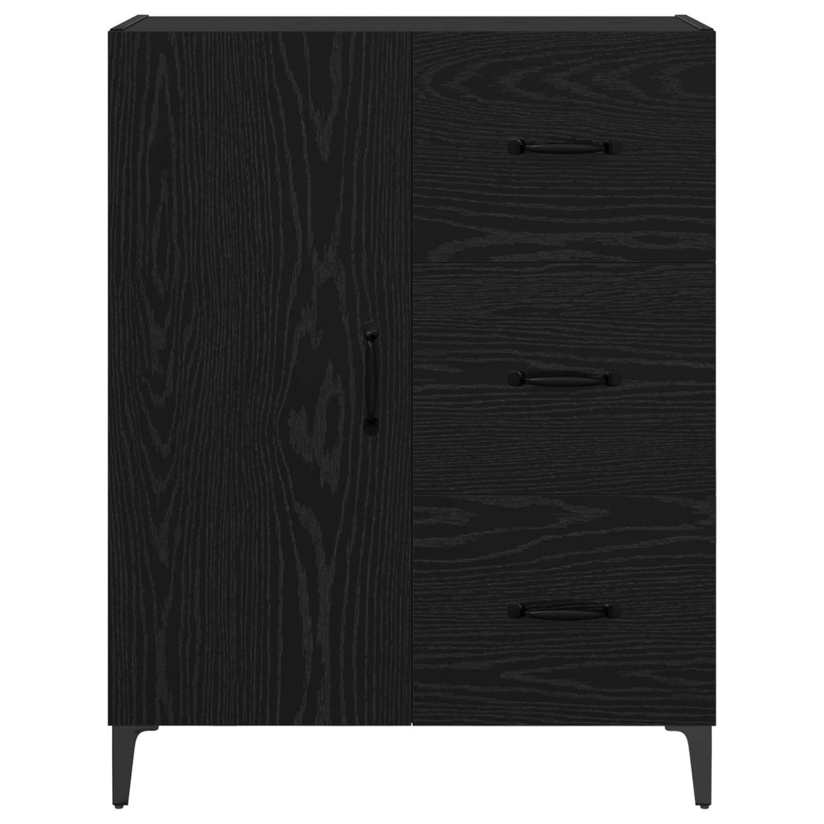 Sideboard Sort eg 69,5 x 34 x 90 cm Konstrueret træ