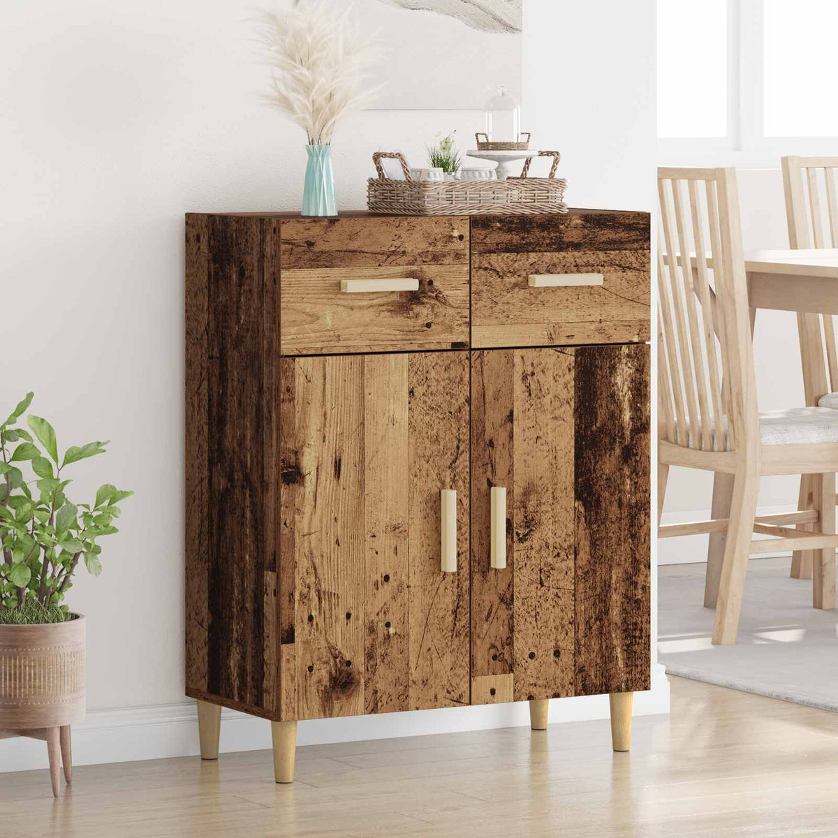 Sideboard Gammelt træ 34 x 69.5 x 89 cm Konstrueret træ
