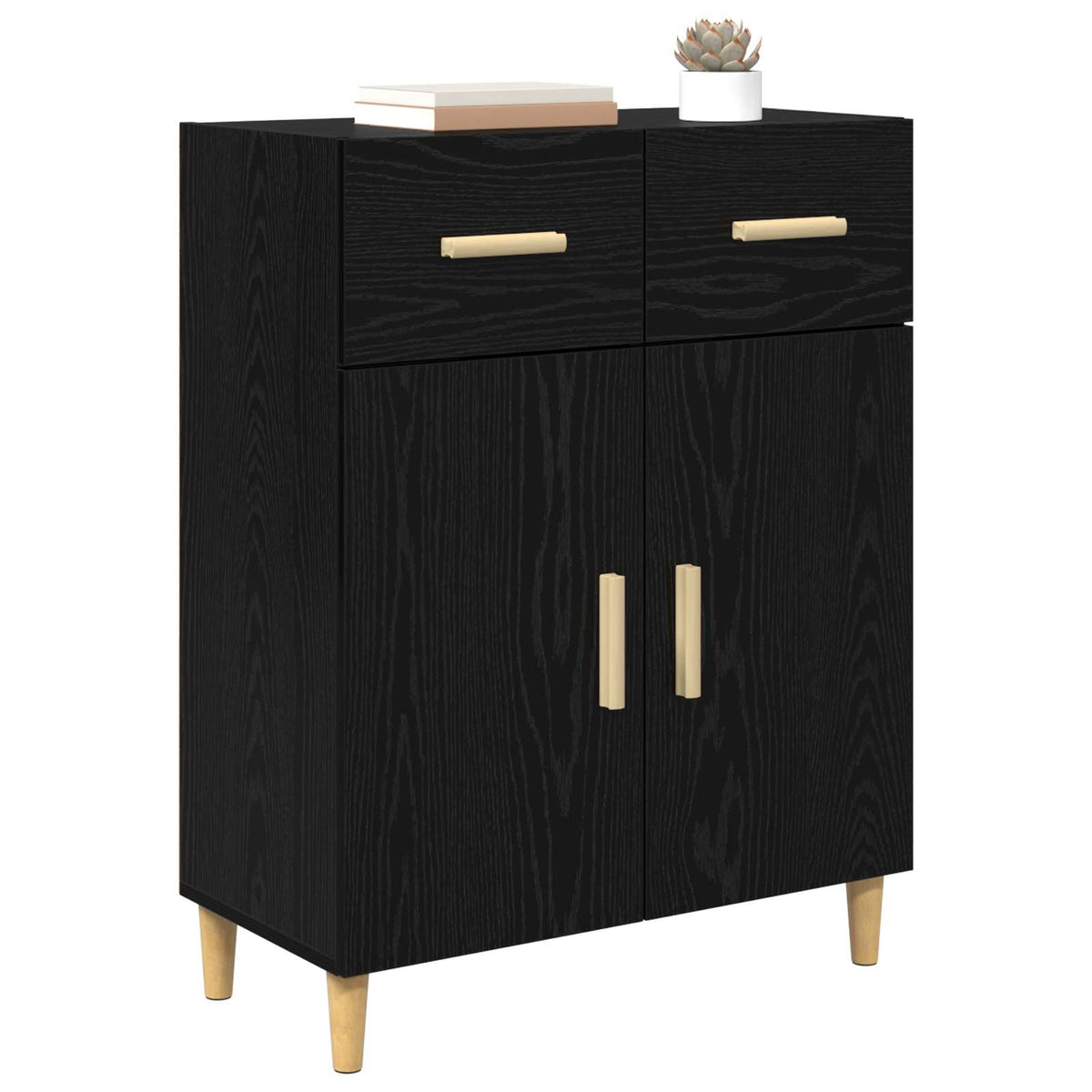 Sideboard Sort eg 34 x 69.5 x 89 cm Konstrueret træ