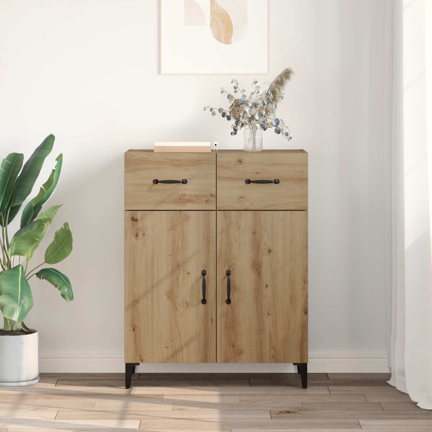 Sideboard Artisan Egetræ 69,5 x 34 x 90 cm Konstrueret træ