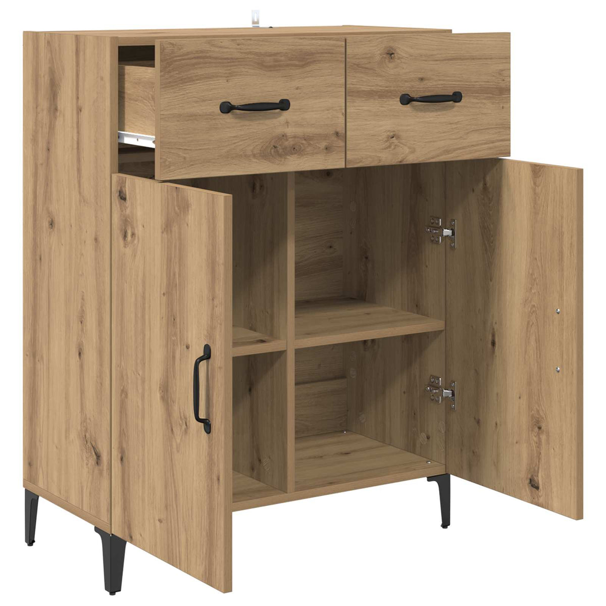 Sideboard Artisan Egetræ 69,5 x 34 x 90 cm Konstrueret træ