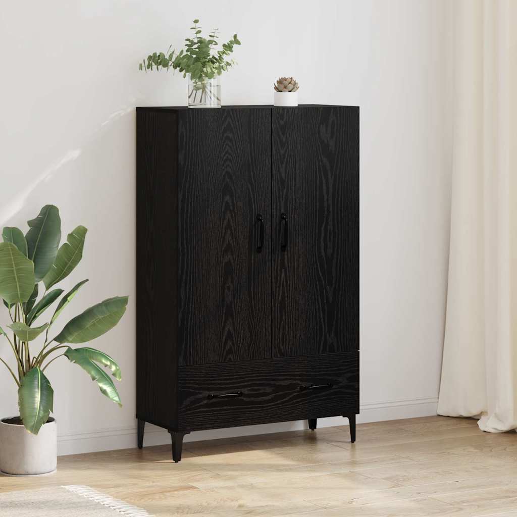 Highboard Sort eg 70 x 31 x 115 cm Ingeniørt træ og jern