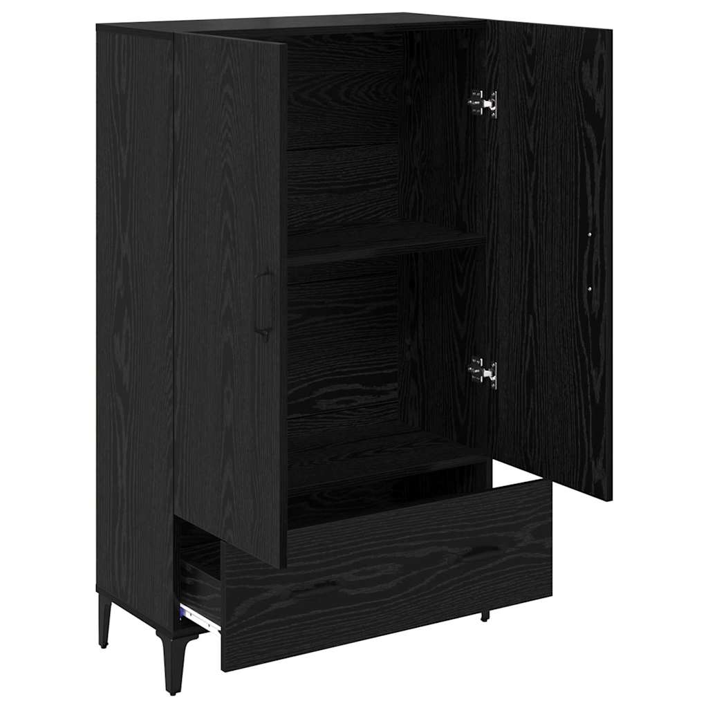 Highboard Sort eg 70 x 31 x 115 cm Ingeniørt træ og jern