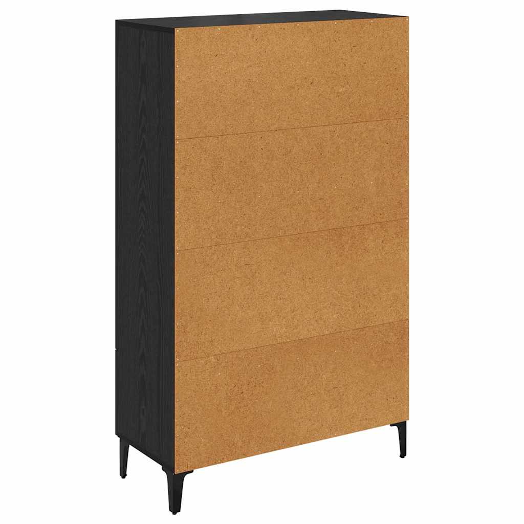 Highboard Sort eg 70 x 31 x 115 cm Ingeniørt træ og jern