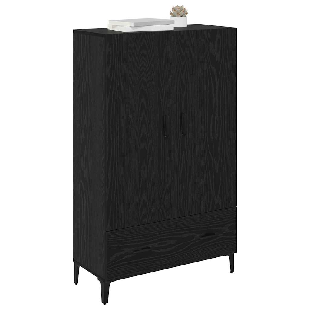 Highboard Sort eg 70 x 31 x 115 cm Ingeniørt træ og jern