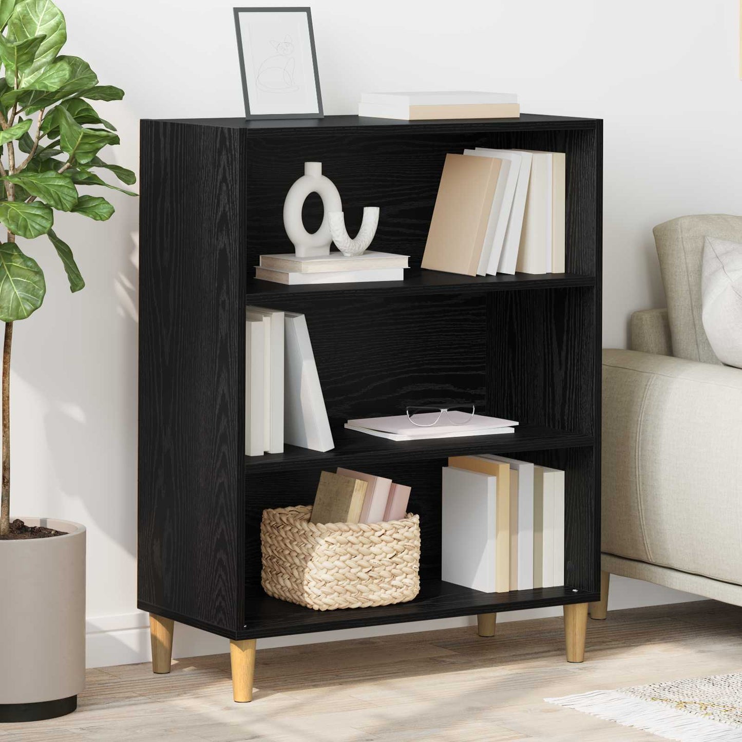 Sideboard Sort eg 69,5 x 32,5 x 90 cm Konstrueret træ