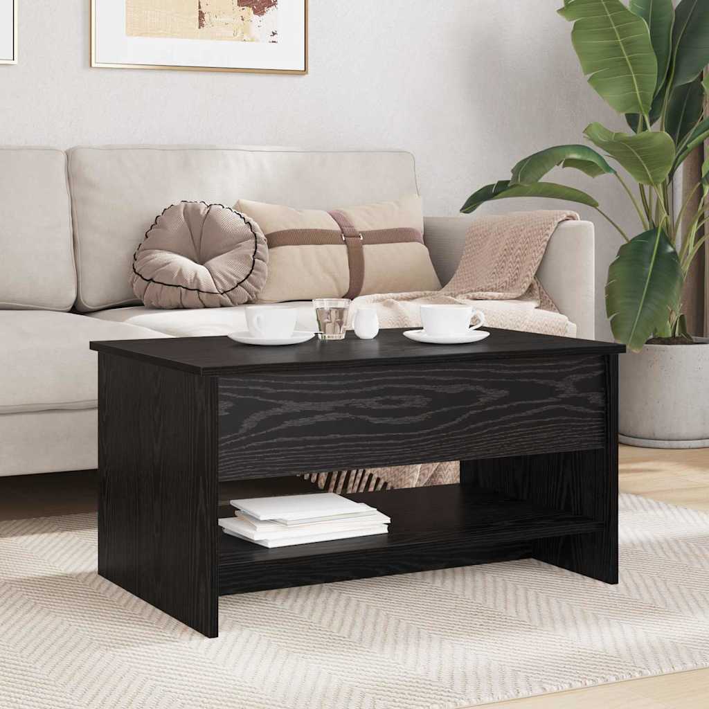 Sofabord Sort eg 80 x 50,5 x 41,5 cm Konstrueret træ
