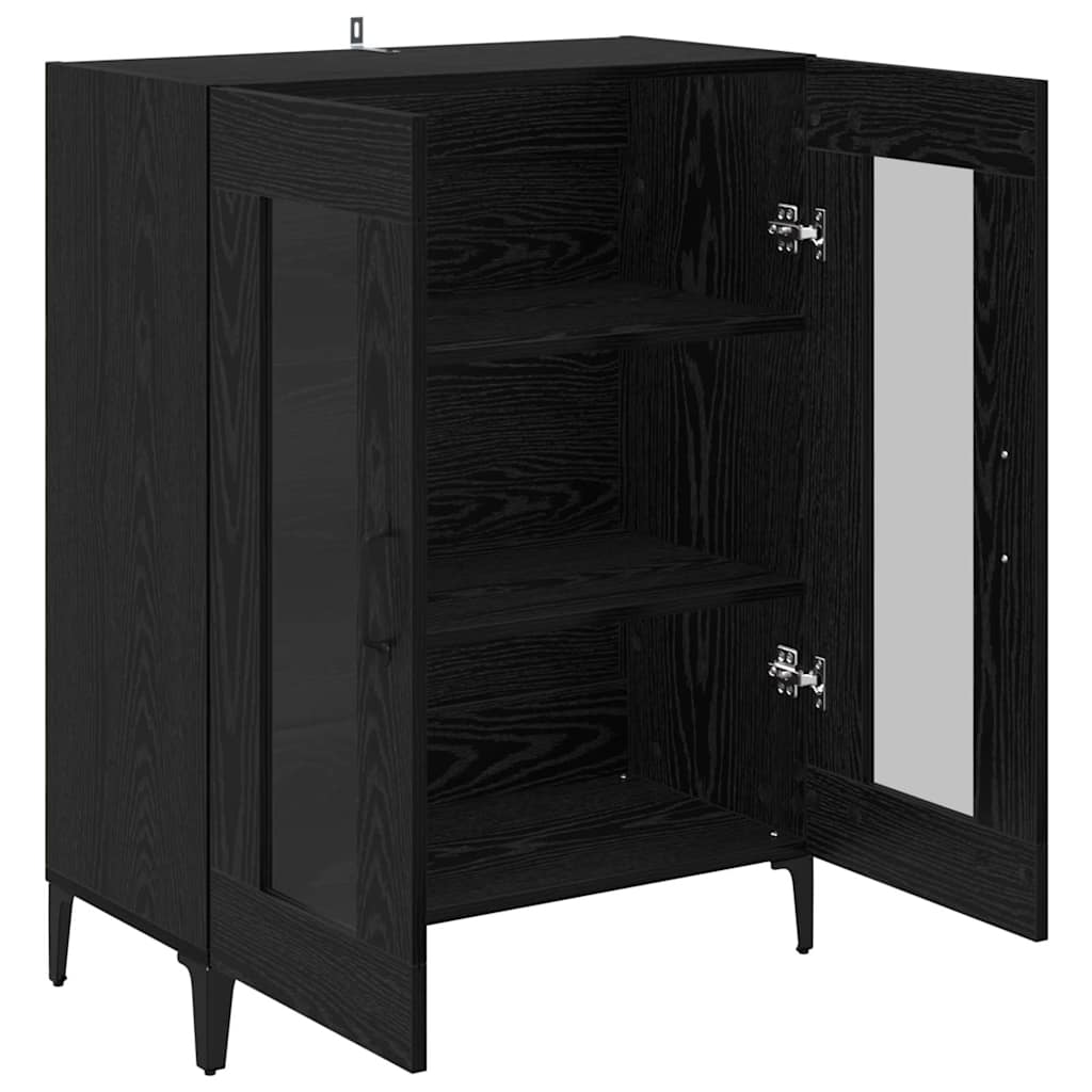 Sideboard Sort eg 69,5 x 34 x 90 cm Ingeniørt træ og jern