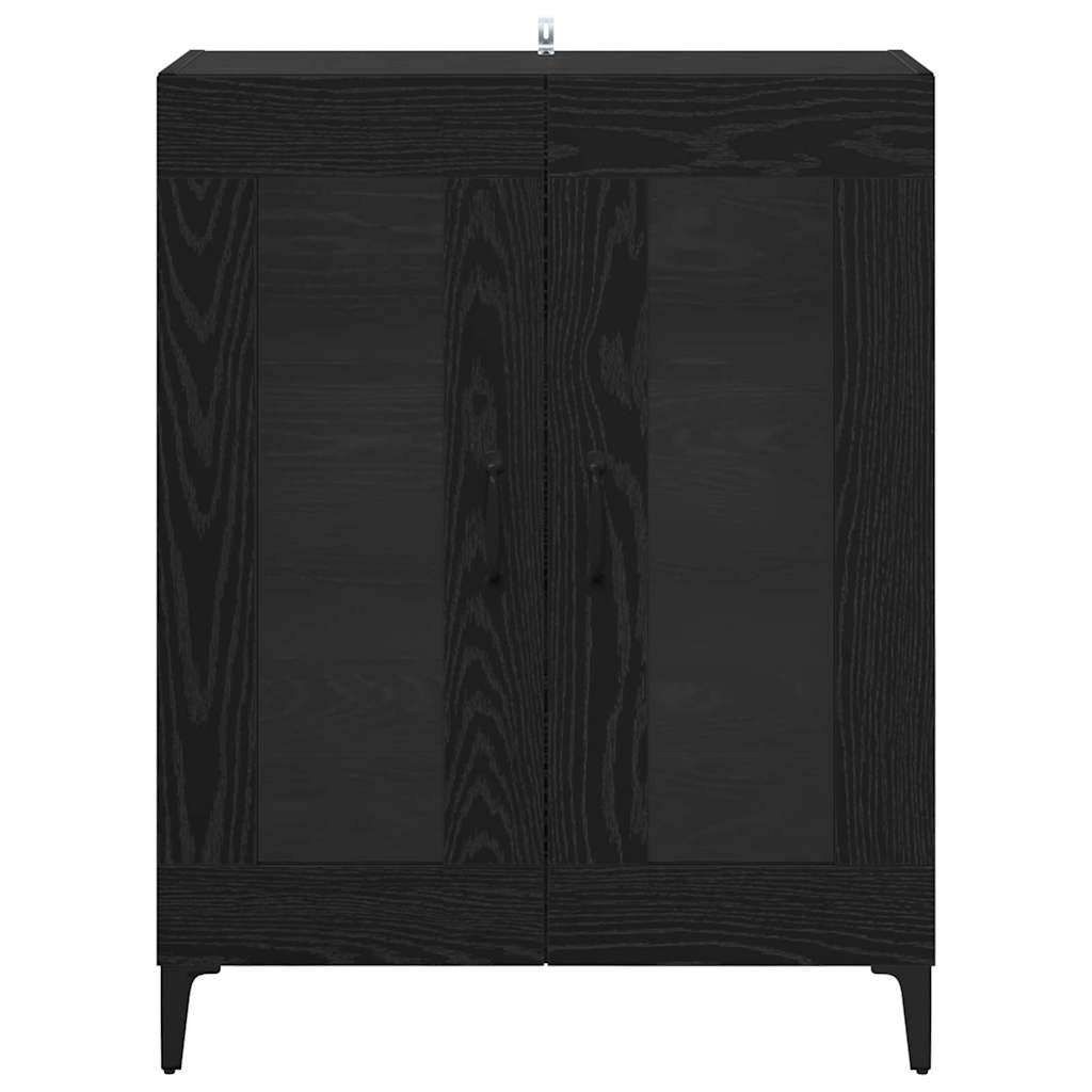 Sideboard Sort eg 69,5 x 34 x 90 cm Ingeniørt træ og jern