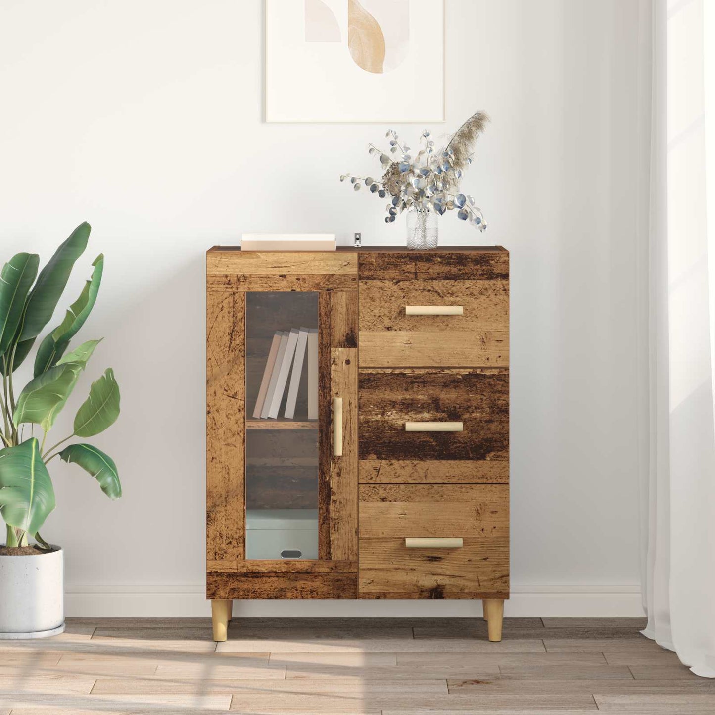 Sideboard Gammelt træ 69,5 x 34 x 90 cm Konstrueret træ