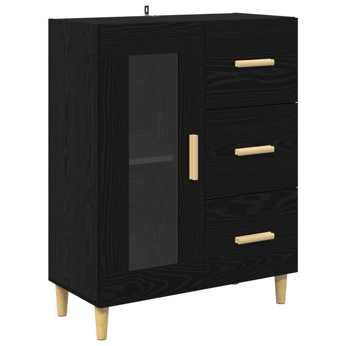 Sideboard Sort eg 69,5 x 34 x 90 cm Konstrueret træ