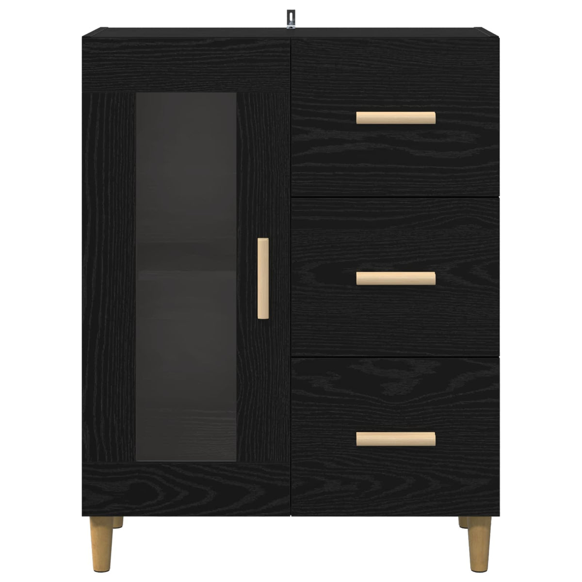 Sideboard Sort eg 69,5 x 34 x 90 cm Konstrueret træ