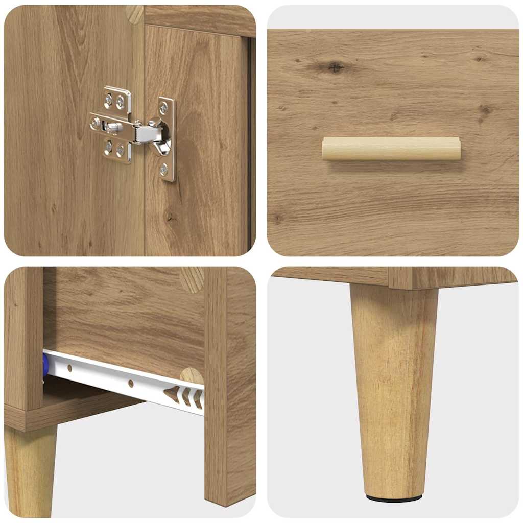 Highboard Artisan Egetræ 70 x 31 x 115 cm Konstrueret træ