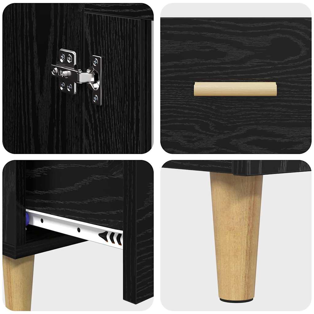 Highboard Sort eg 70 x 31 x 115 cm Konstrueret træ