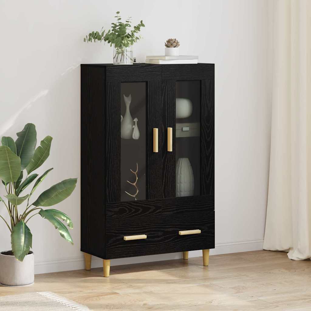 Highboard Sort eg 70 x 31 x 115 cm Konstrueret træ
