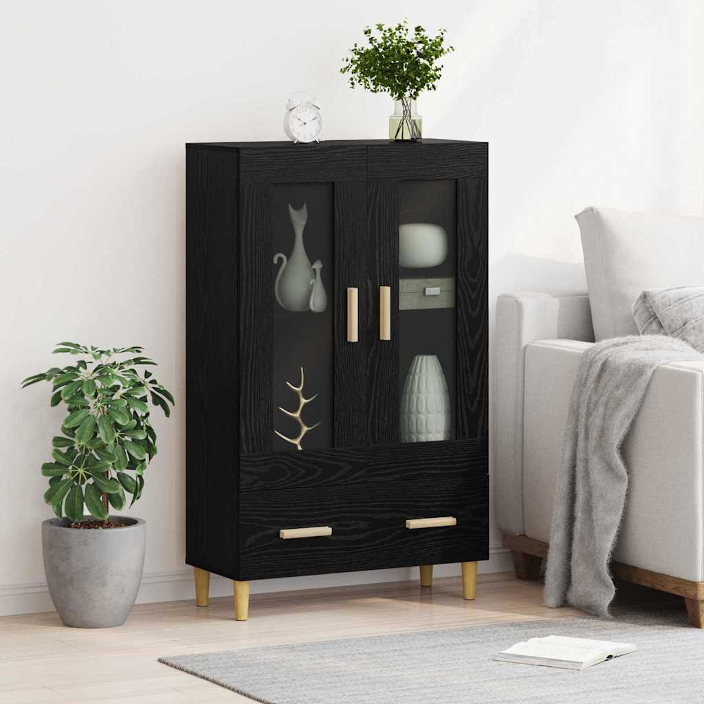 Highboard Sort eg 70 x 31 x 115 cm Konstrueret træ