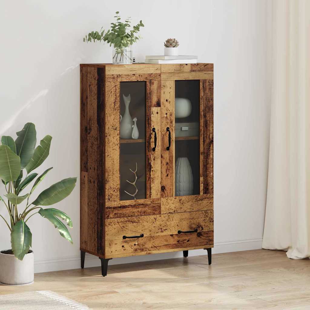 Highboard Gammelt træ 70 x 31 x 115 cm Ingeniørt træ og jern