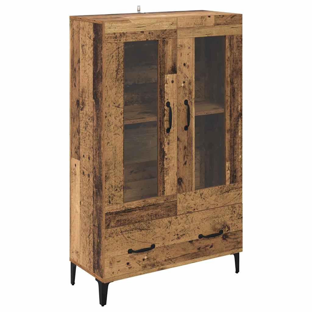 Highboard Gammelt træ 70 x 31 x 115 cm Ingeniørt træ og jern