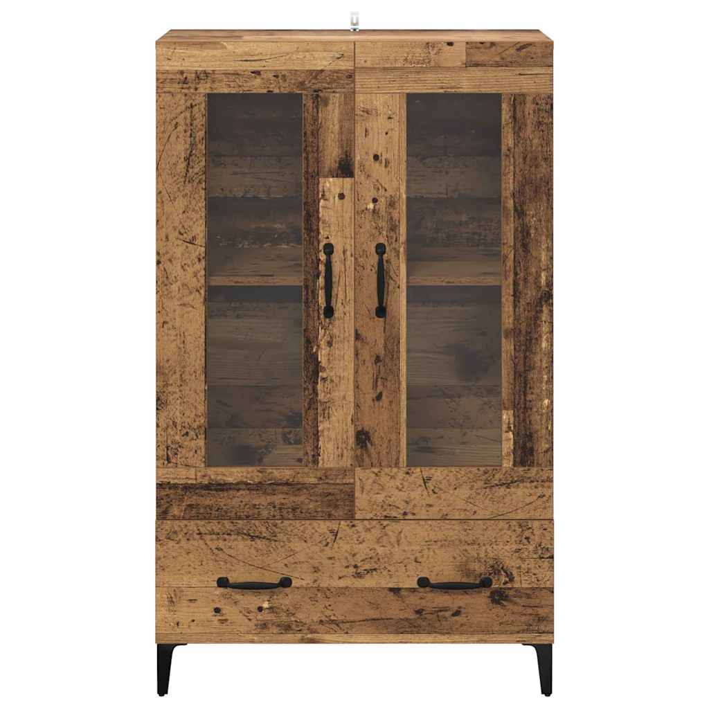 Highboard Gammelt træ 70 x 31 x 115 cm Ingeniørt træ og jern