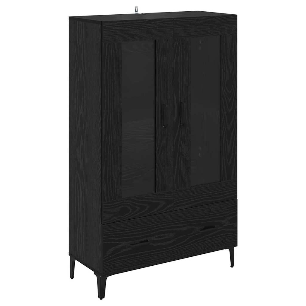 Highboard Sort eg 70 x 31 x 115 cm Ingeniørt træ og jern