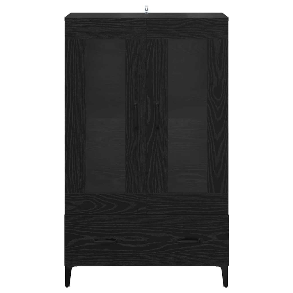 Highboard Sort eg 70 x 31 x 115 cm Ingeniørt træ og jern