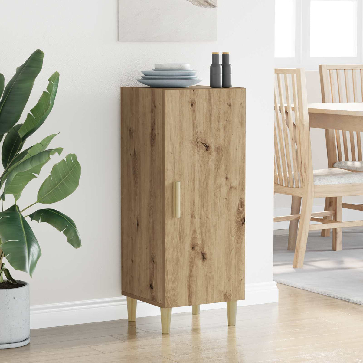 Sideboard Artisan Egetræ 34,5 x 34 x 90 cm Konstrueret træ