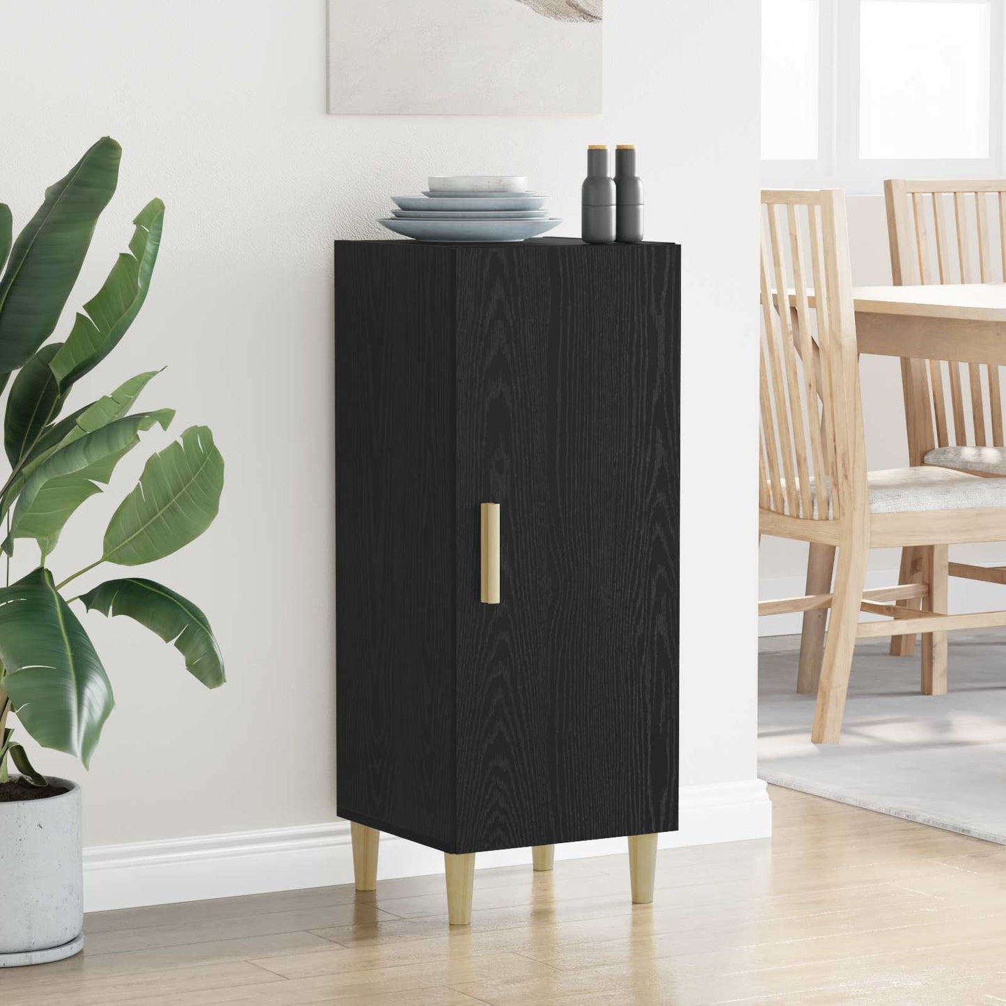 Sideboard Sort eg 34,5 x 34 x 90 cm Konstrueret træ