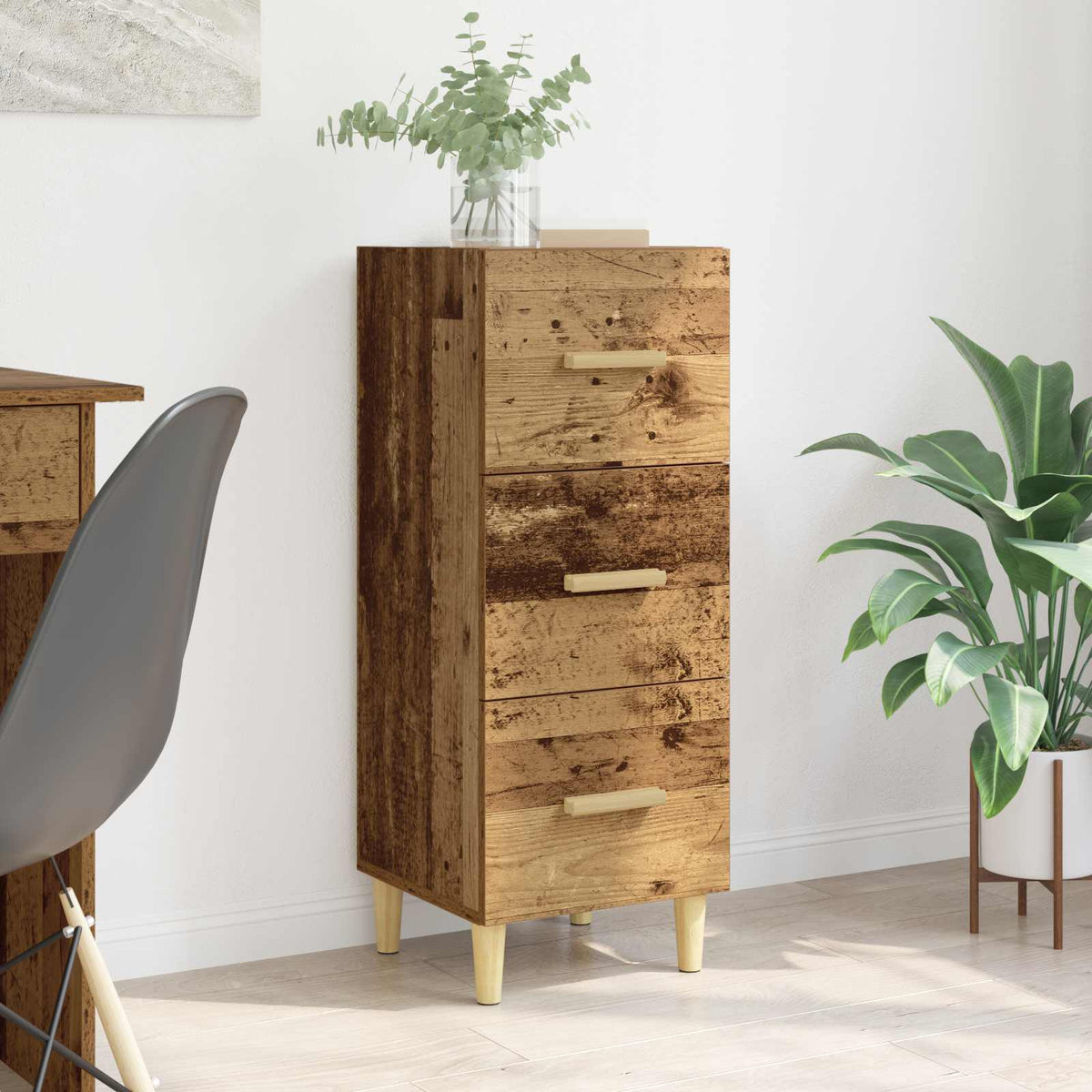 Sideboard Gammelt træ 34.5 x 34 x 90 cm Konstrueret træ