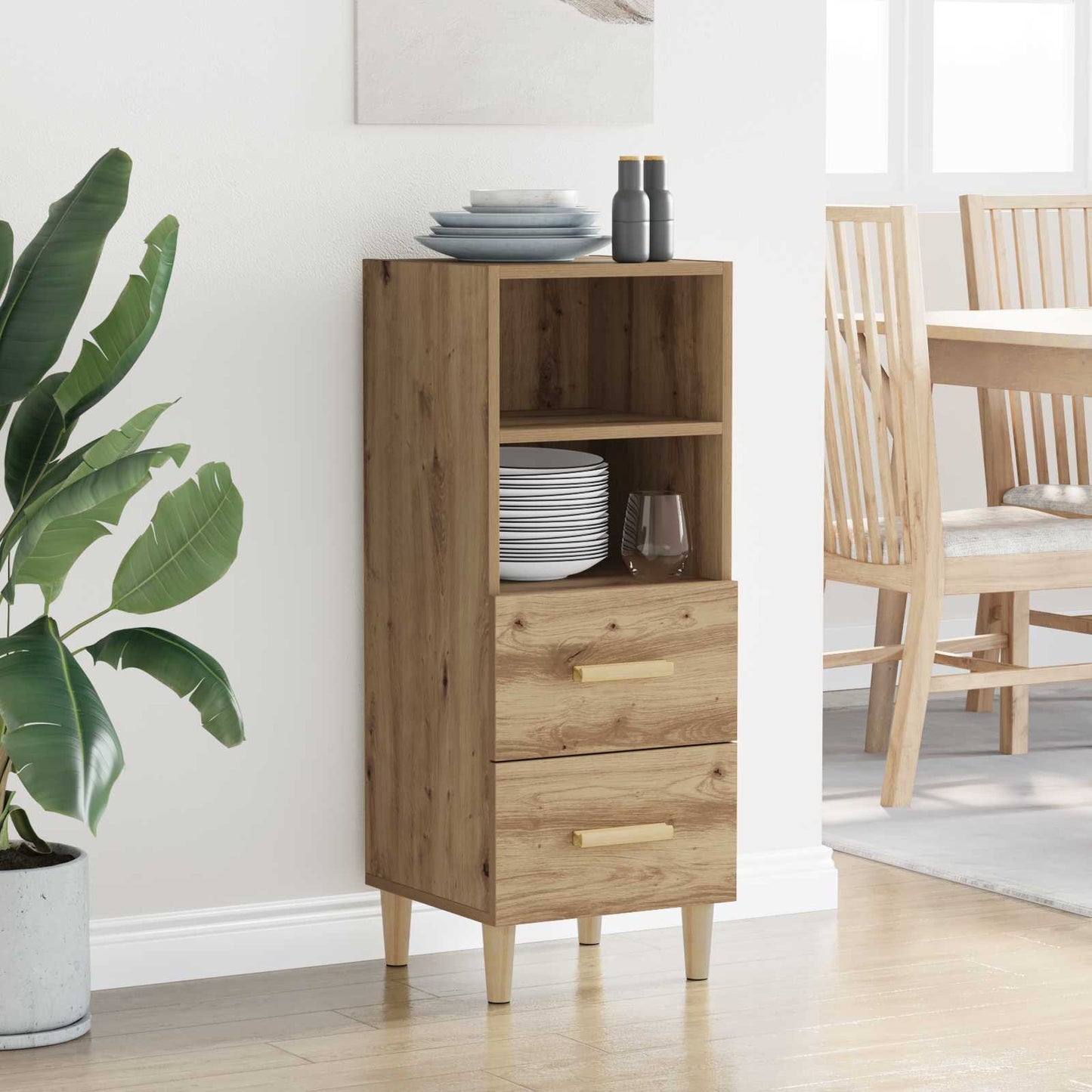 Sideboard artisan eg 34 x 34.5 x 90 cm Konstrueret træ