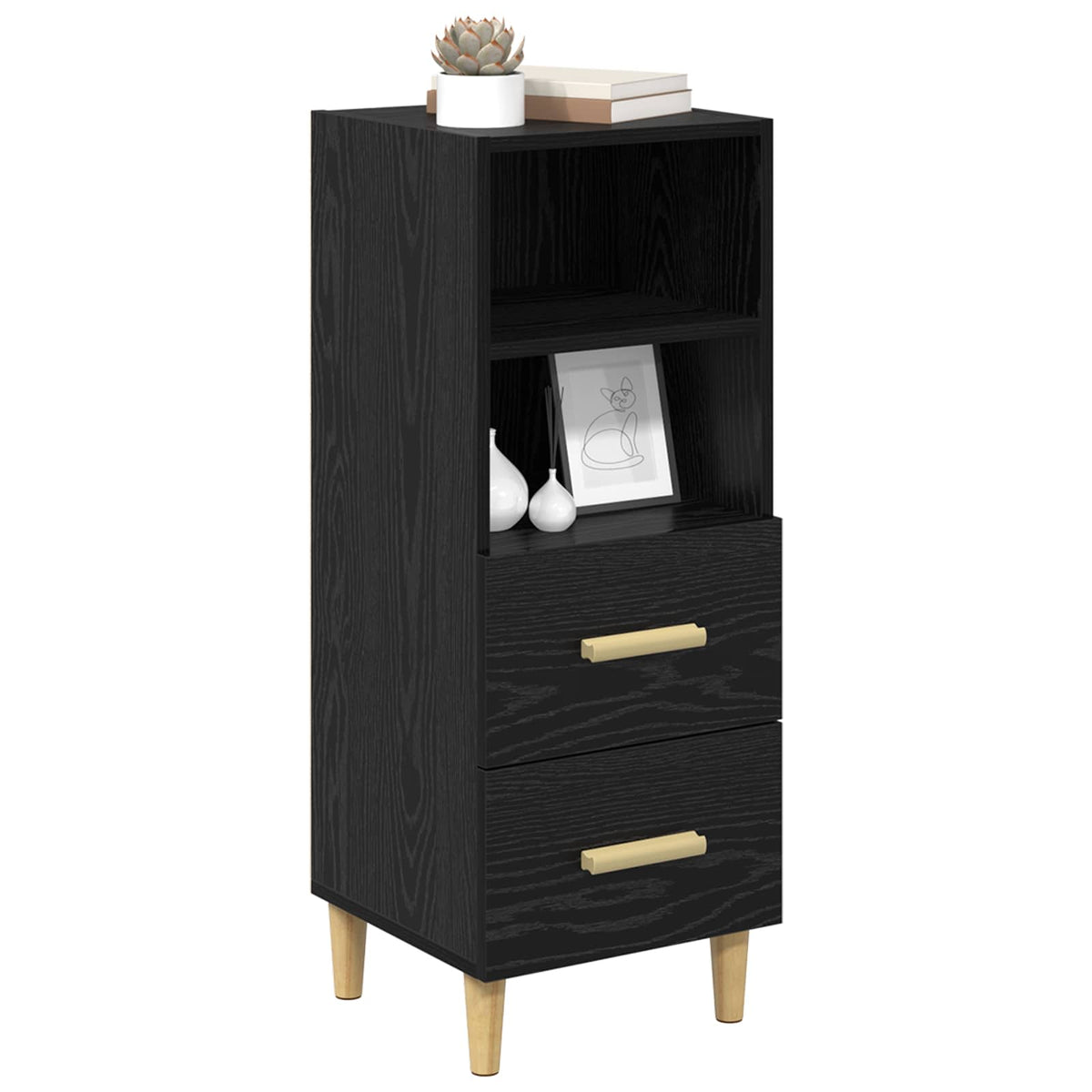 Sideboard Sort eg 34 x 34.5 x 90 cm Konstrueret træ