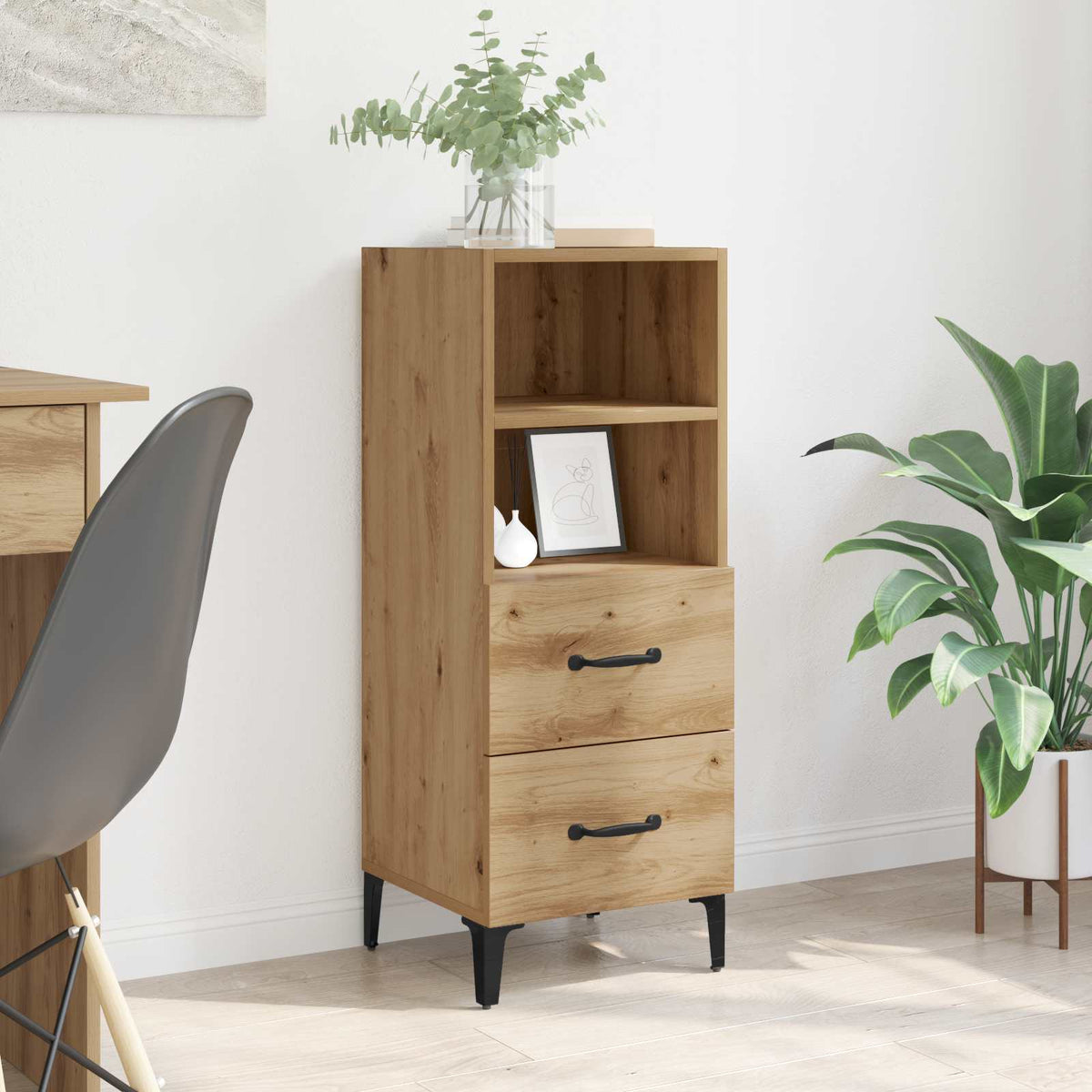 Sideboard artisan eg 34 x 34,5 x 90 cm Konstrueret træ