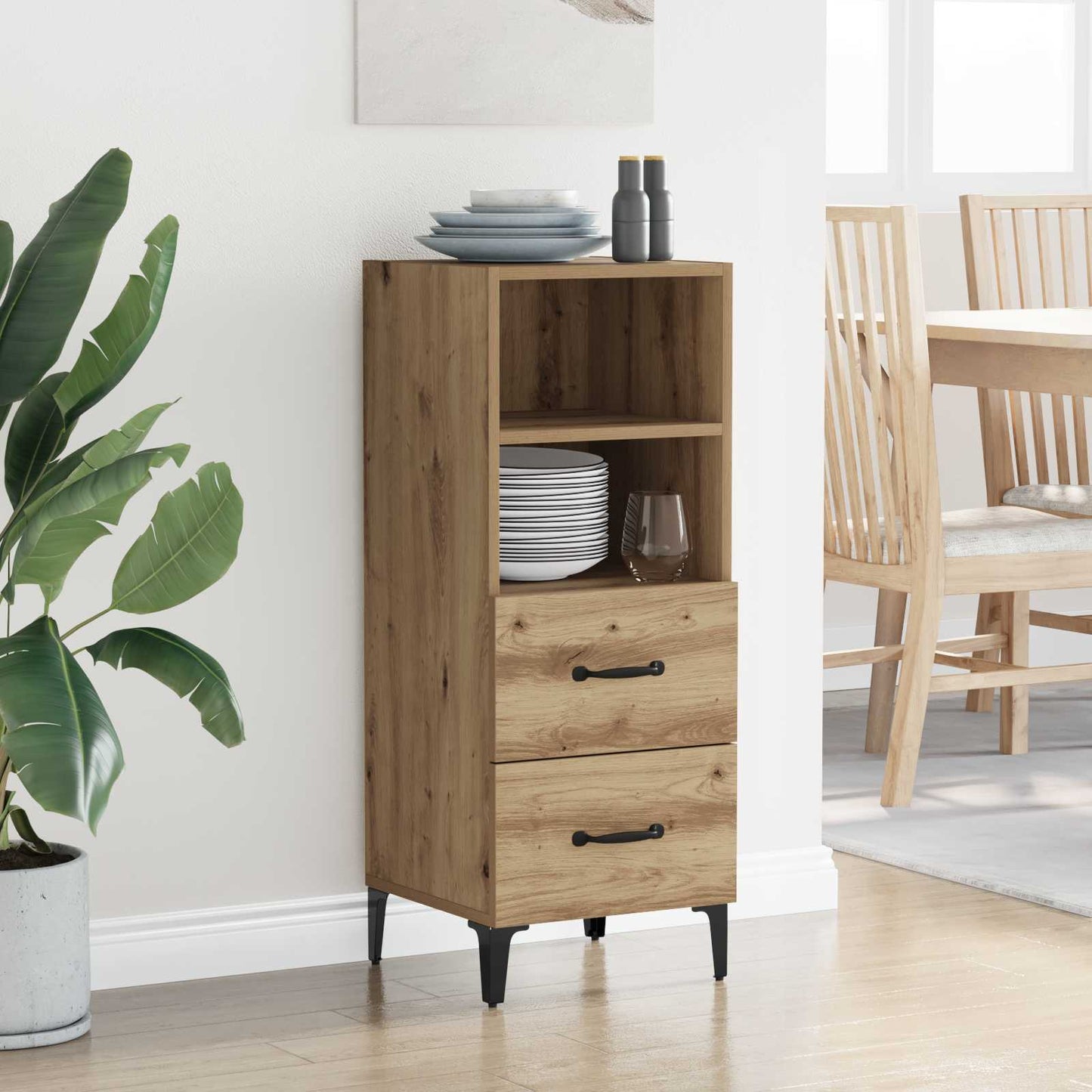 Sideboard artisan eg 34 x 34,5 x 90 cm Konstrueret træ