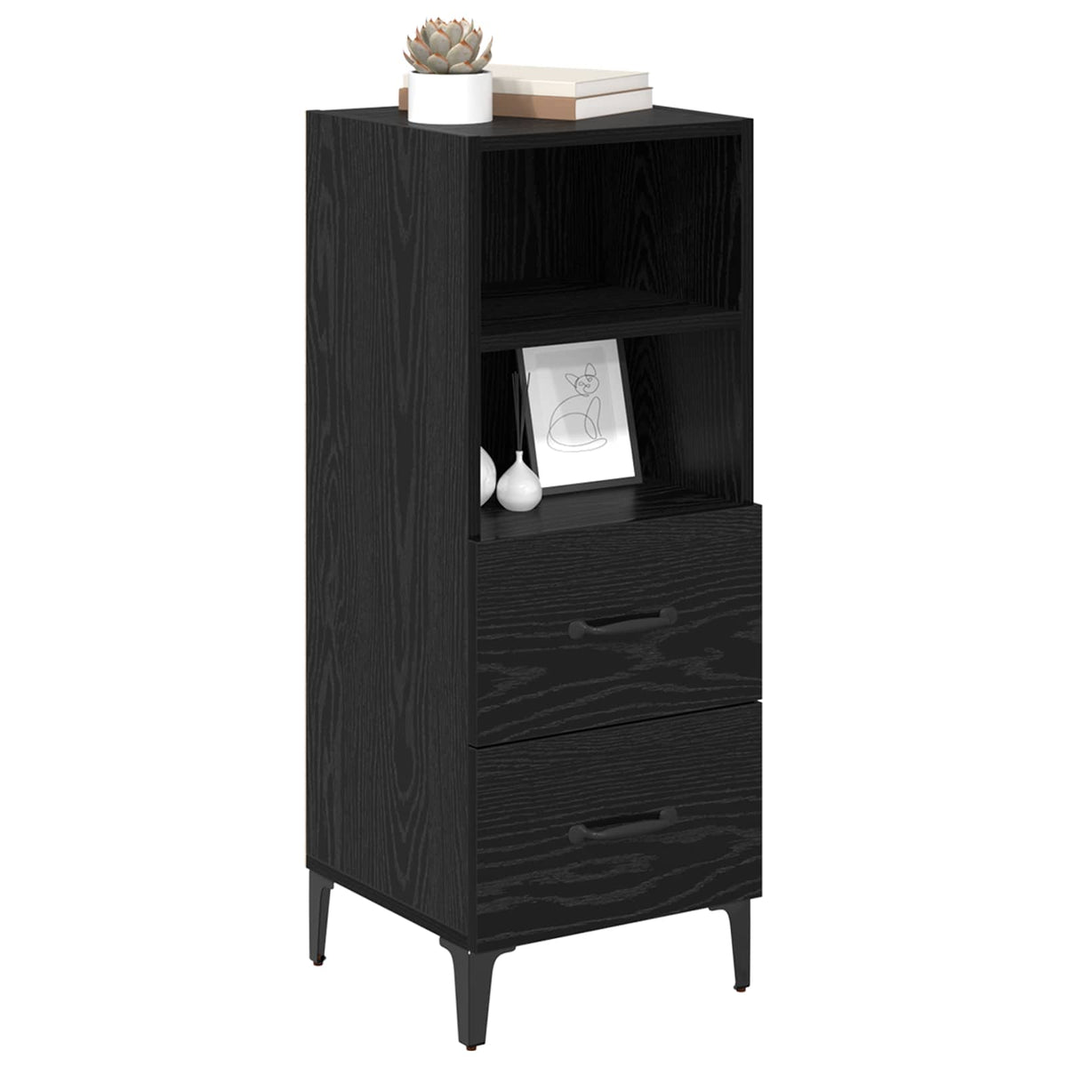 Sideboard Sort eg 34 x 34,5 x 90 cm Konstrueret træ
