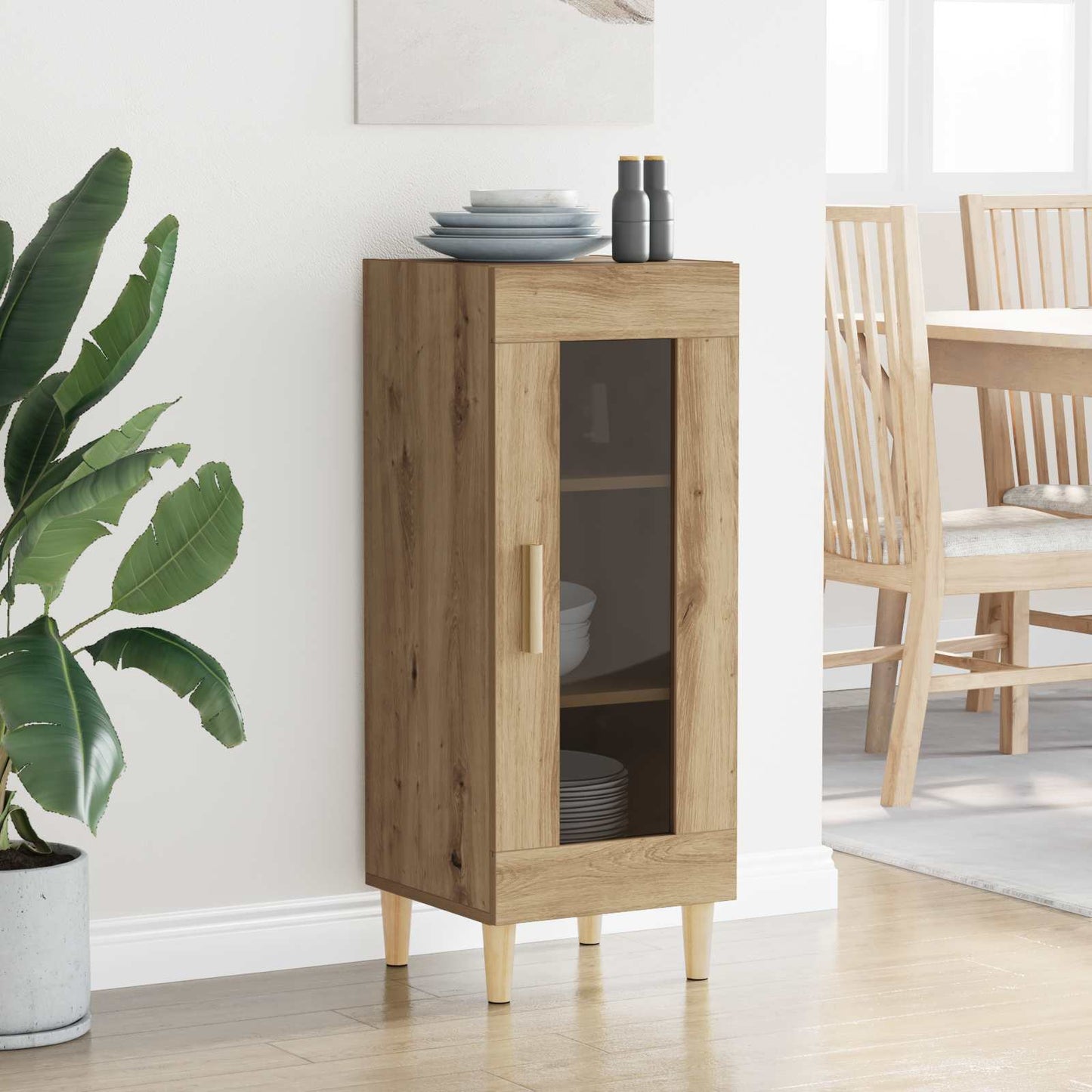 Sideboard Artisan Egetræ 34,5 x 32,5 x 90 cm Konstrueret træ